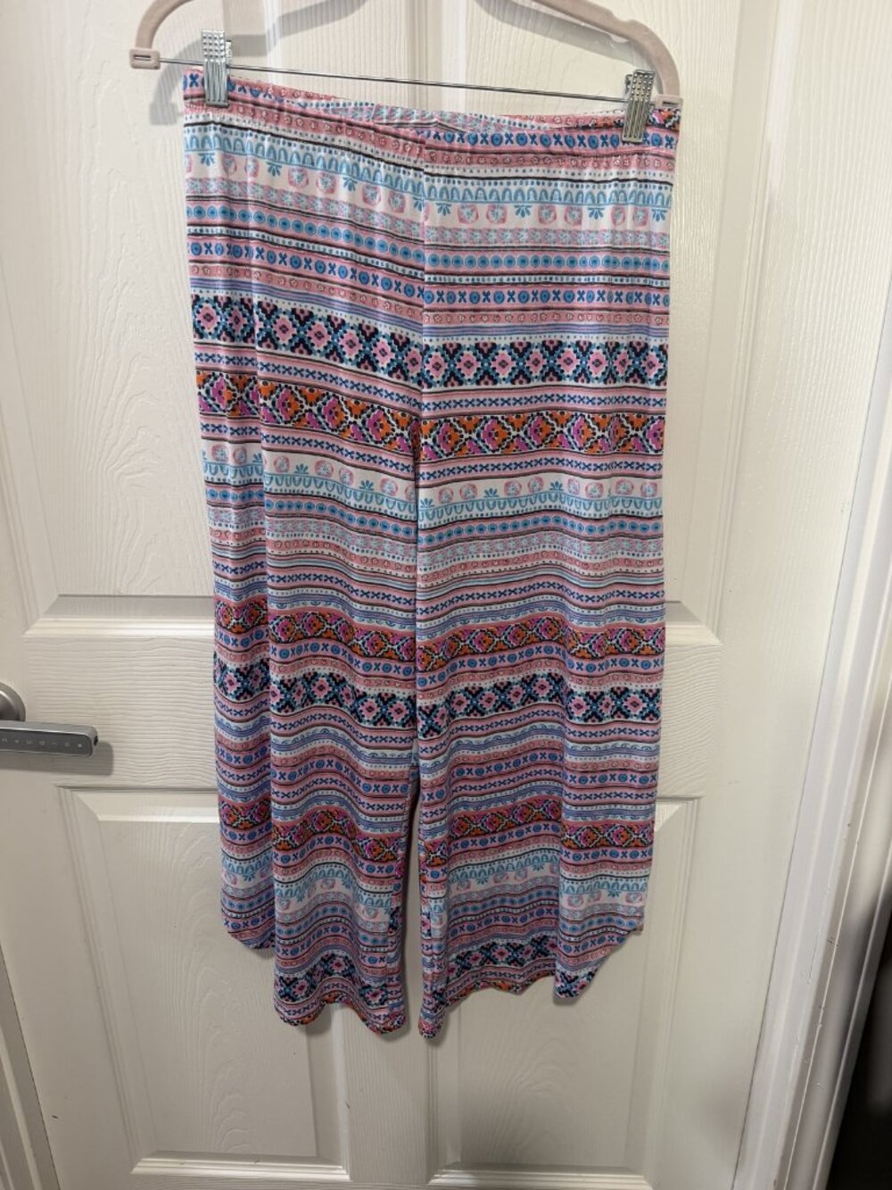 Cuddl Duds Size Small (S) Wide Leg Lounge Pants with Tribal Print